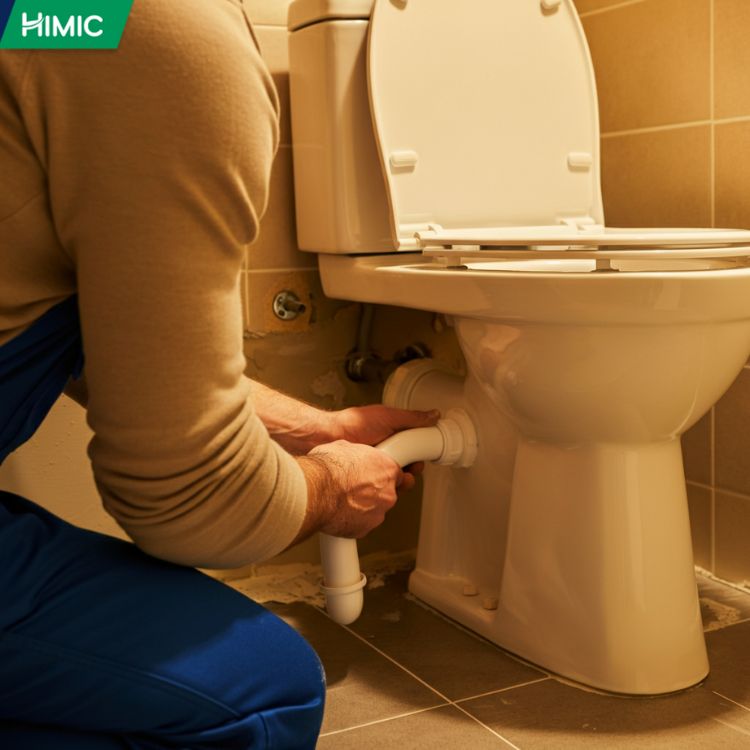 Bước 2: Lắp đặt ống thải