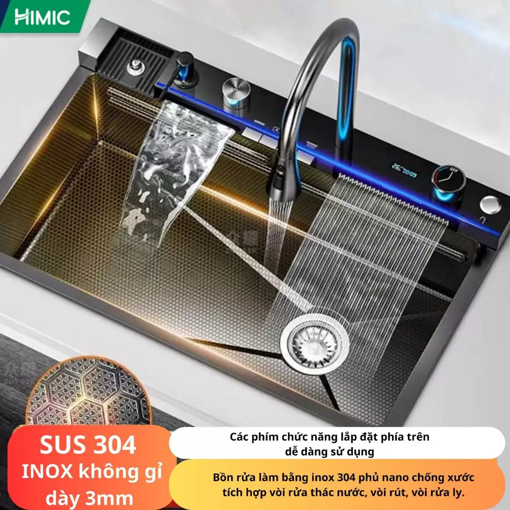 Chậu rửa bát thông minh 5 phím HIMIC HM 7546