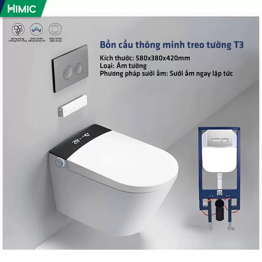 Bồn cầu thông minh treo tường HiMic Smart T3