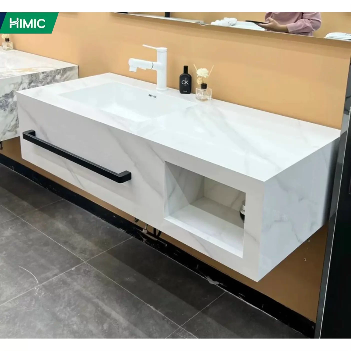 Bộ tủ Full bàn đá KT100 chất liệu đá Granite tự nhiên mài bóng sang trọng hiện đại - HM 6400