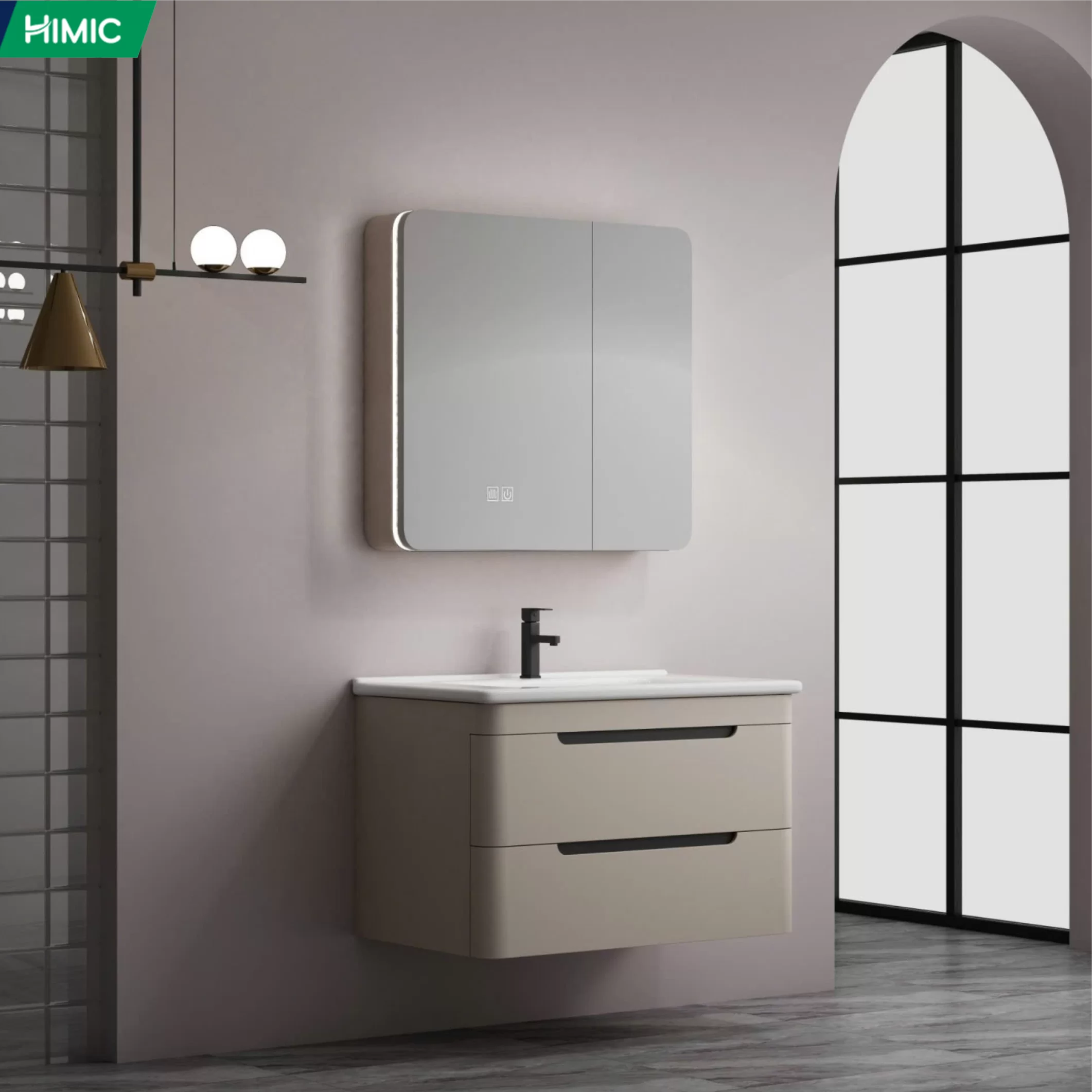 Bộ Tủ chậu nhựa PVC cao cấp Himic T19-80